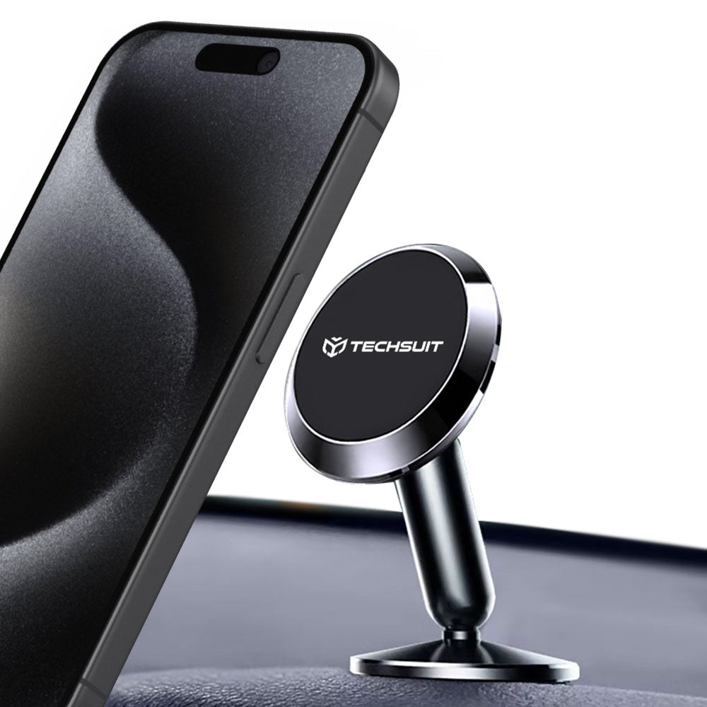 Techsuit - Premium Car Holder TinyGrip (S11) - Strong N52 Magnets, Universal Magnetic Mount, 360° Rotation, with 3M Meta
