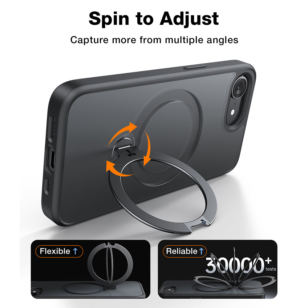 Torras - Ostand Spin MagSafe Series - iPhone 16e / iPhone 17e - Black