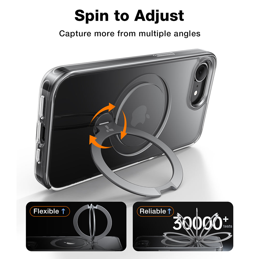 Torras - Ostand Spin MagSafe Series - iPhone 16e / iPhone 17e - Clear