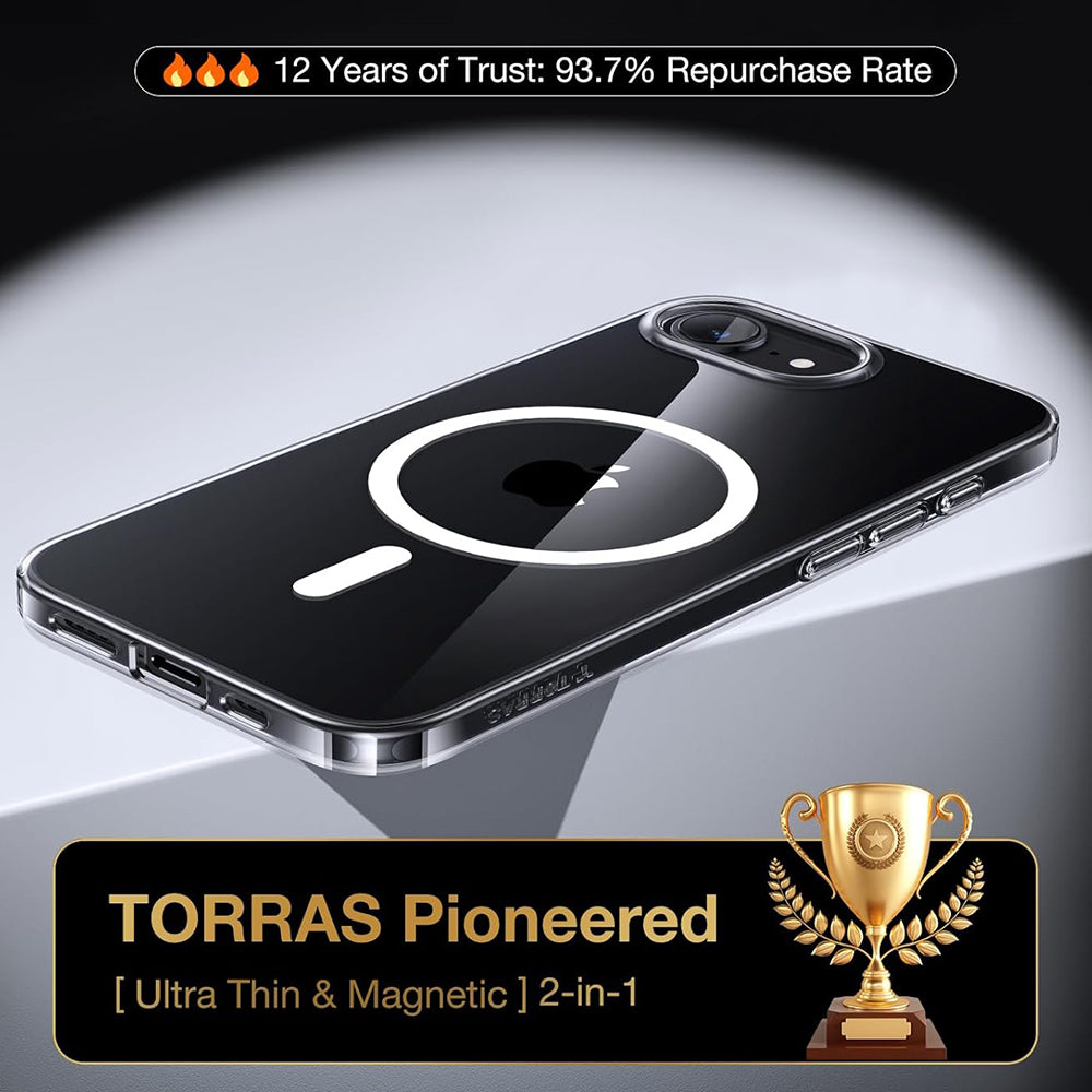 Torras - OriginFit-Mag Series - iPhone 16e / iPhone 17e - Clear