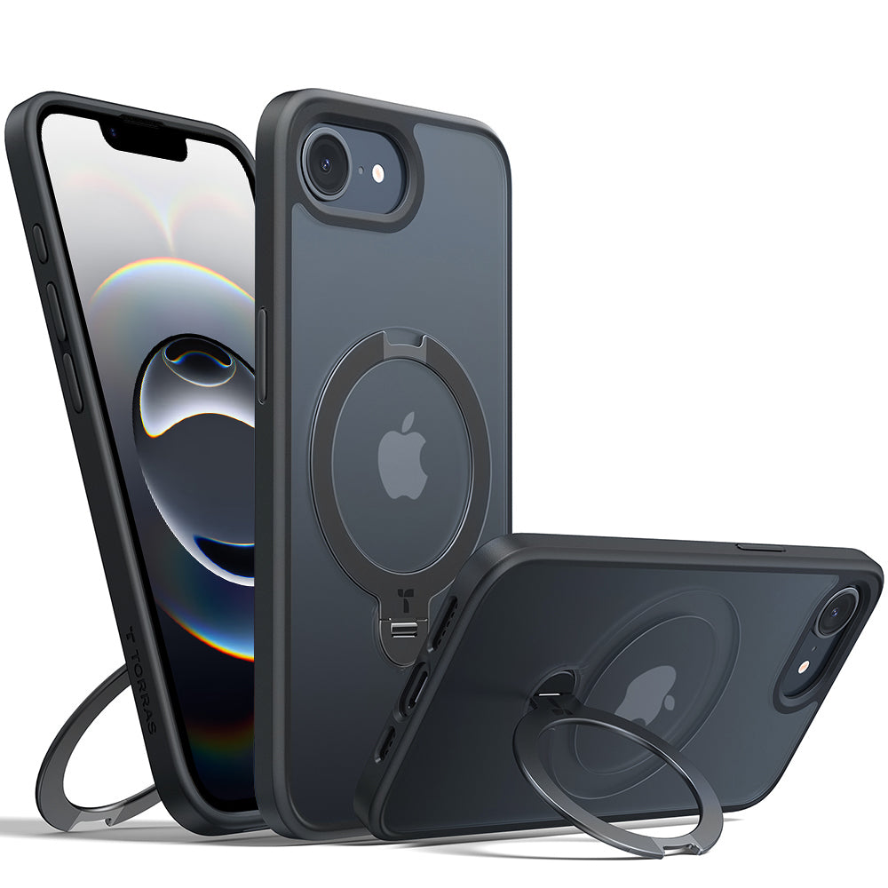 Torras - Ostand Spin MagSafe Series - iPhone 16e / iPhone 17e - Black