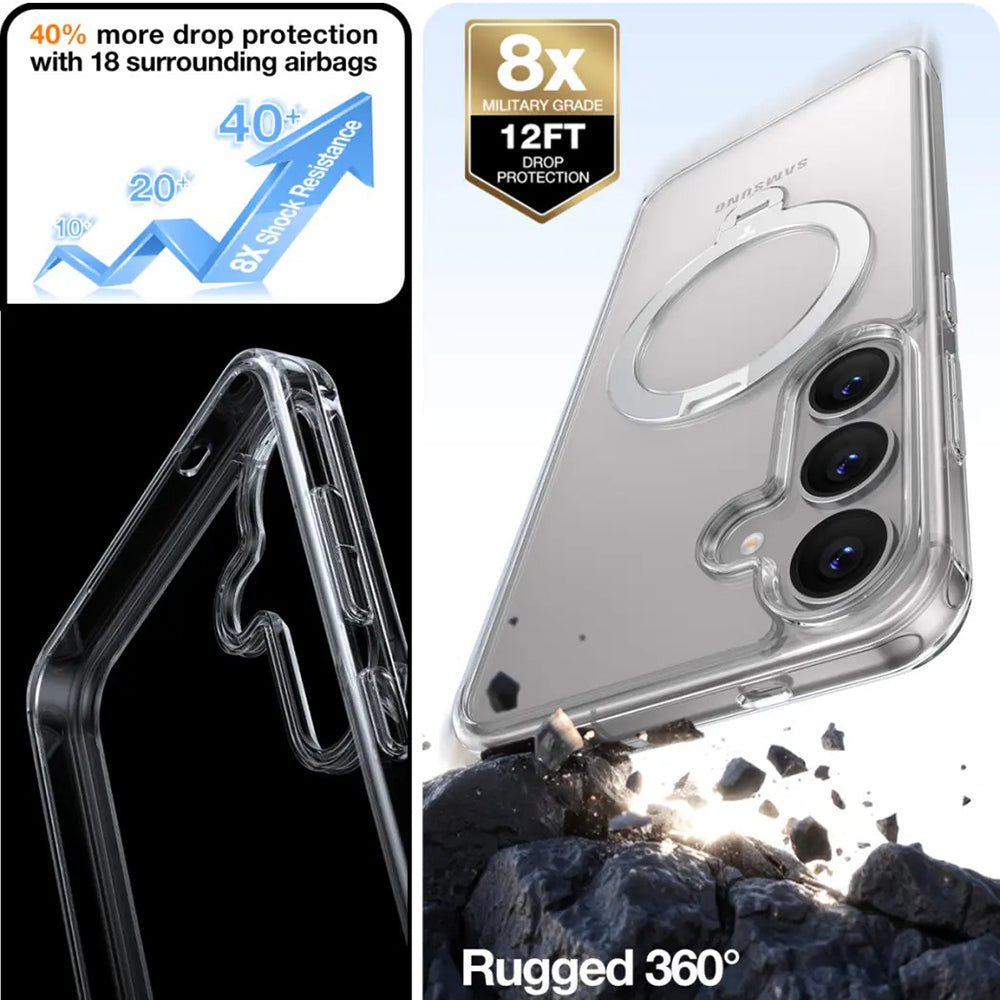 Torras - Ostand Spin MagSafe Series - Samsung Galaxy S25 Plus - Clear