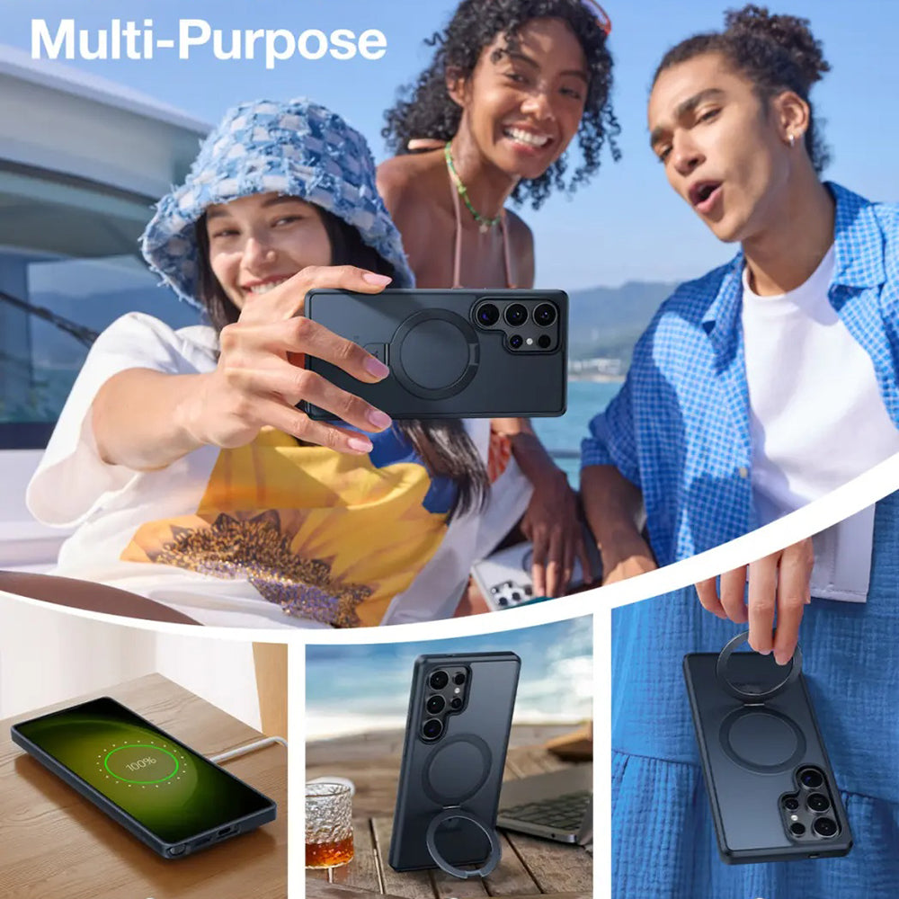 Torras Husa de protectie Torras Ostand MagSafe Series compatibil cu Samsung Galaxy S25 Ultra, Negru – imagine 7