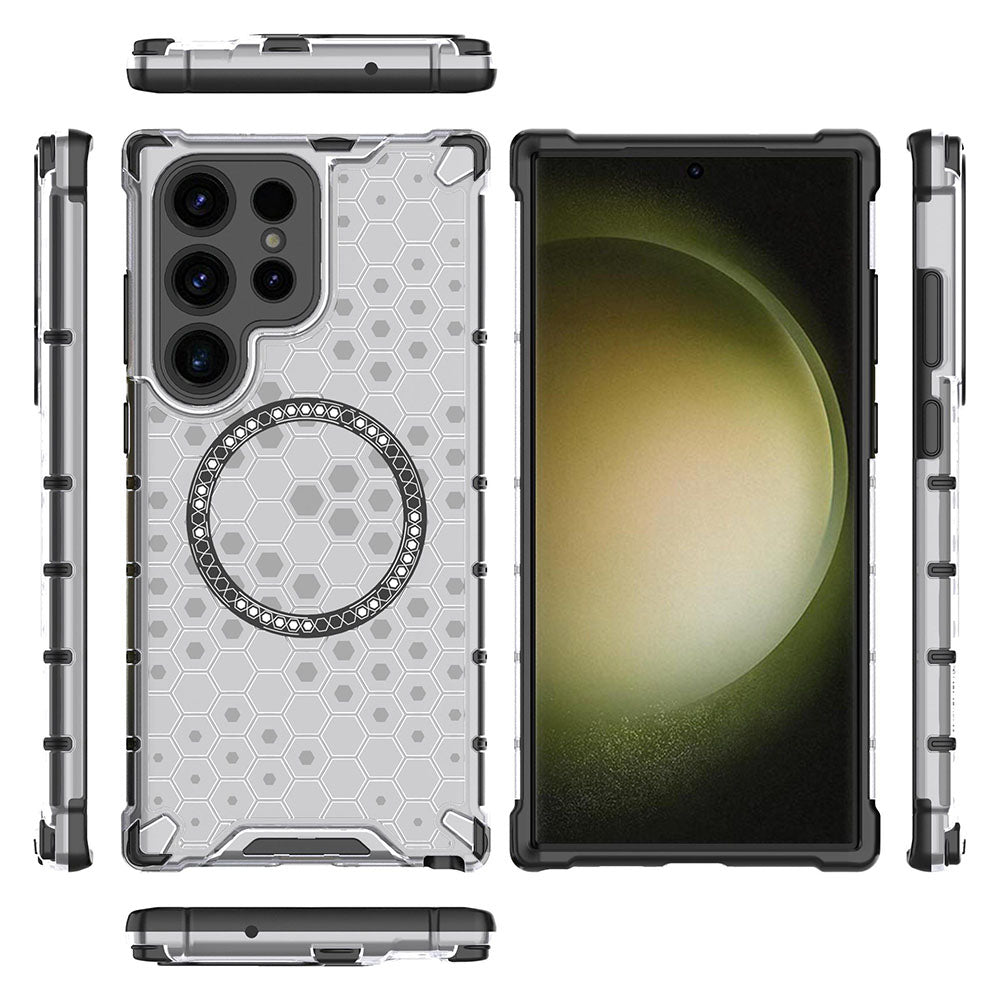 Techsuit - HoneyComb Shield MagSafe - Samsung Galaxy S24 Ultra - White
