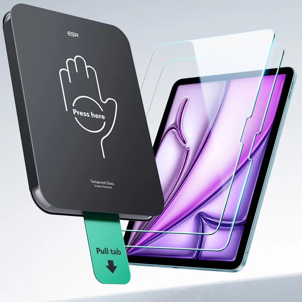 ESR - Tempered Glass Screen Protector UltraFit Tray (2 pack) - iPad Air 11 (2024) / Air 11 (2025) / Air 11 (2026) - Clea