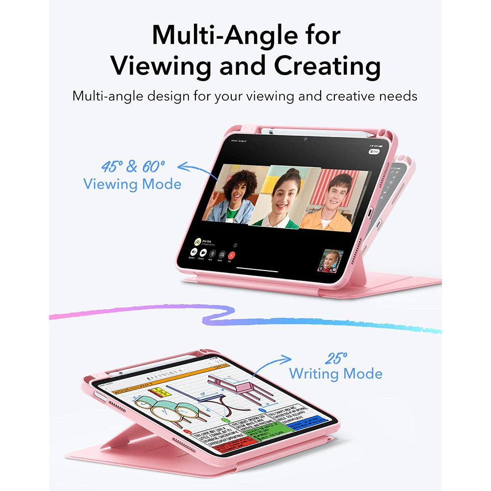 ESR - Flip Hybrid (with Pencil Holder) - iPad 10 (2022) 10.9 / 11 (2025) / 12 (2026) - Pink
