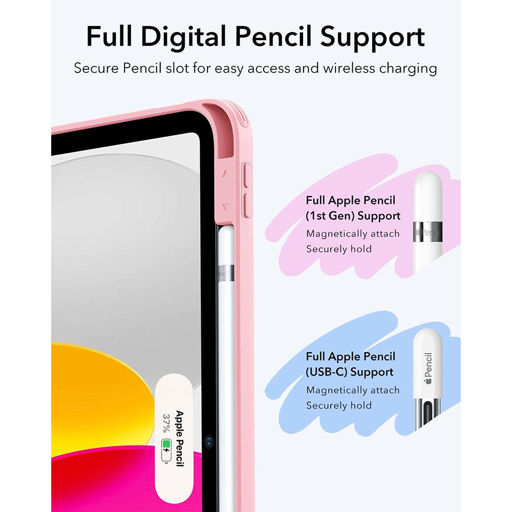 ESR - Flip Hybrid (with Pencil Holder) - iPad 10 (2022) 10.9 / 11 (2025) / 12 (2026) - Pink