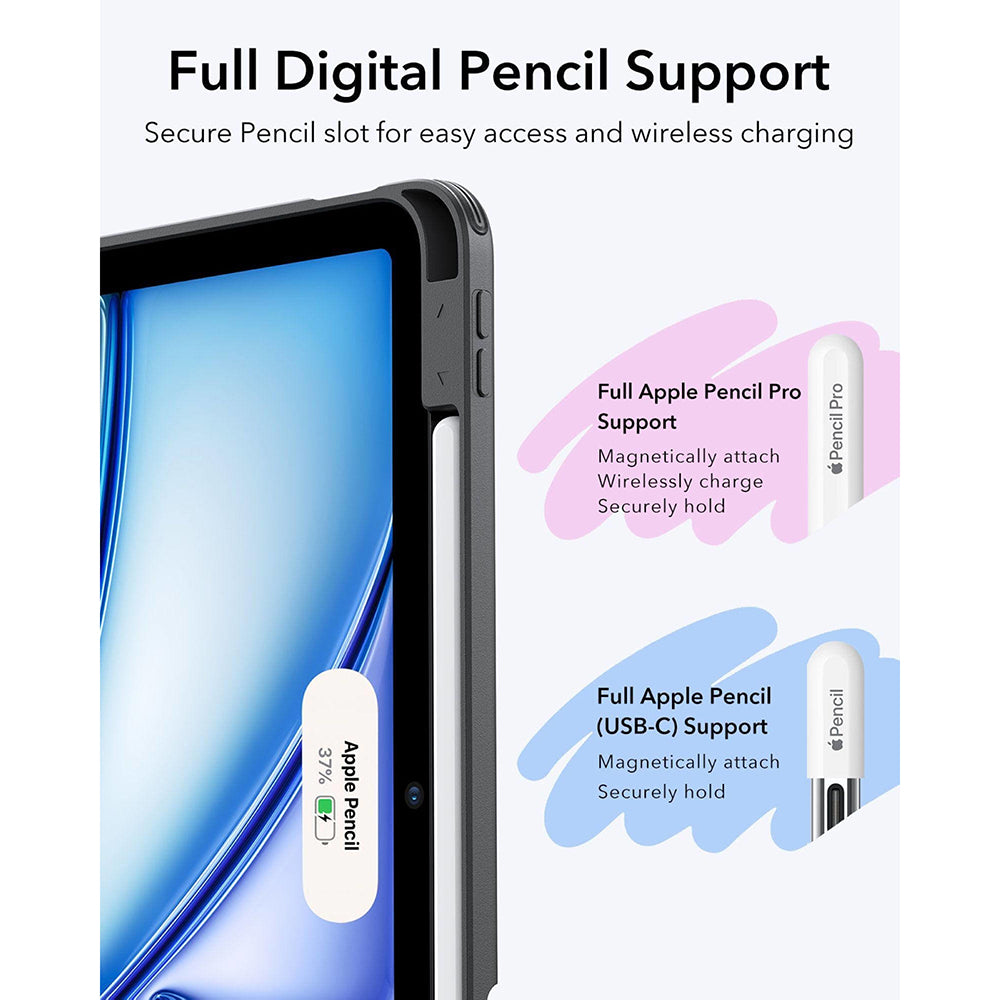 ESR - Flip Hybrid (with Pencil Holder) - iPad Air 4 (2020) / Air 5 (2022) / Air 11 (2024 / 2025 / 2026) - Black