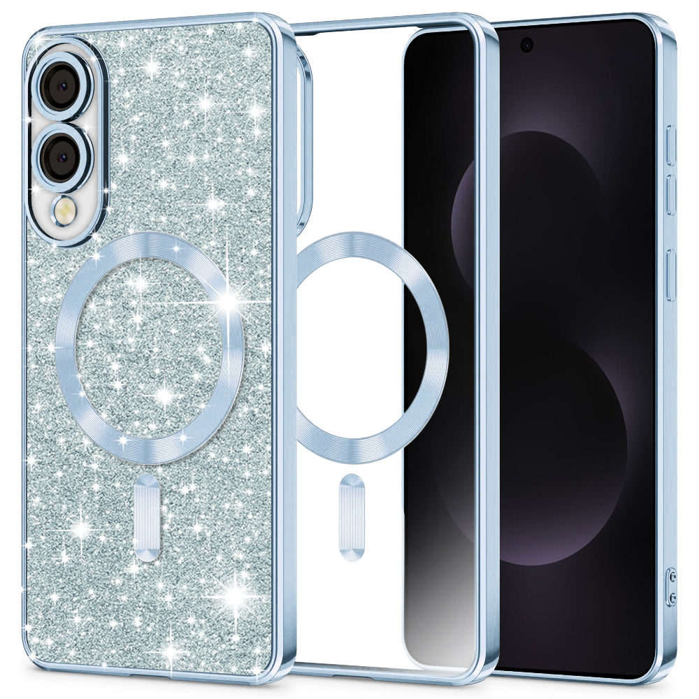 Techsuit - Luxury Glitter MagSafe - Samsung Galaxy S25 Edge - Light Blue