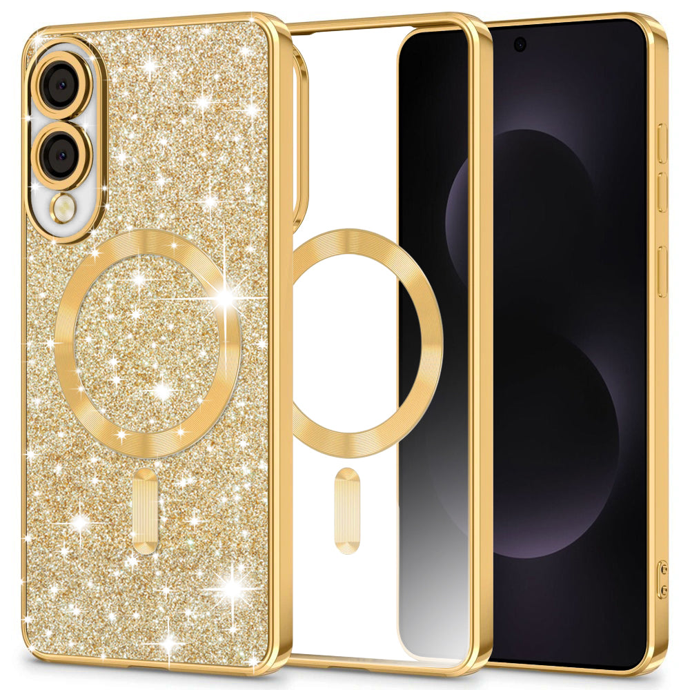 Techsuit - Luxury Glitter MagSafe - Samsung Galaxy S25 Edge - Gold
