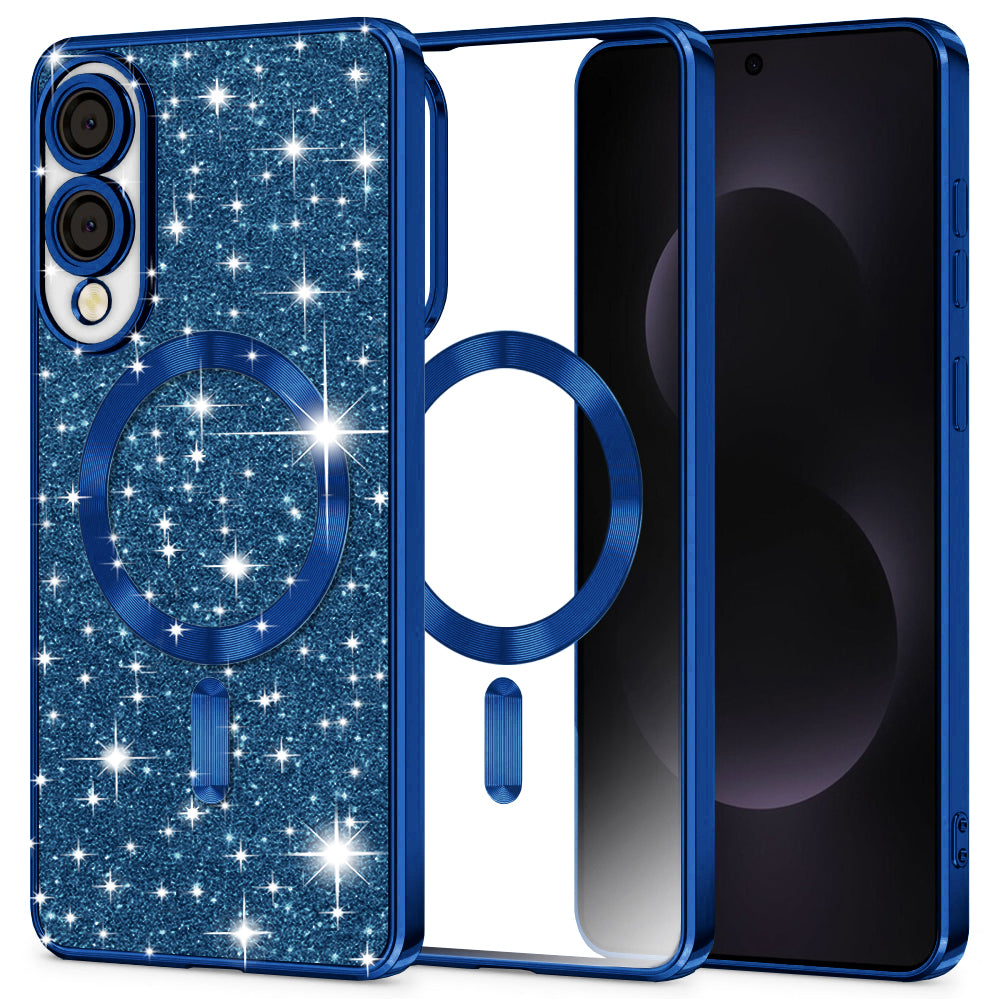 Techsuit - Luxury Glitter MagSafe - Samsung Galaxy S25 Edge - Deep Blue