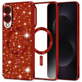 Techsuit - Luxury Glitter MagSafe - Samsung Galaxy S25 Edge - Red