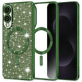 Techsuit - Luxury Glitter MagSafe - Samsung Galaxy S25 Edge - Deep Green