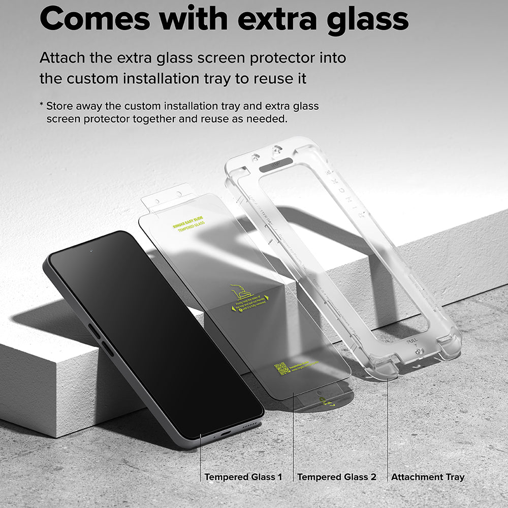 Ringke Folie de protectie Ringke Easy Slide Tempered Glass (set de 2) compatibil cu Nothing Phone (3a) / (3a) Pro, Trans