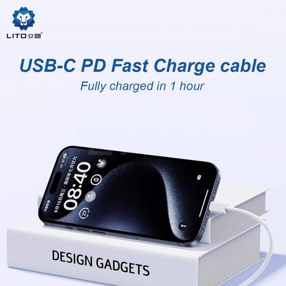 Lito - Data Cable (LD04CL) - Type-C to Lightning, Fast Charging 27W, 1m - White