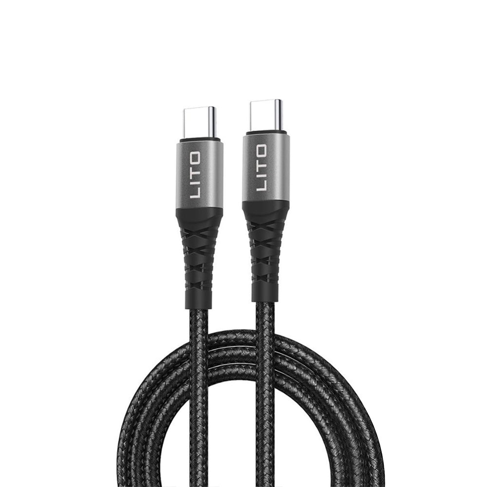 Lito - Data Cable (LD08CC) - Type-C to Type-C, Fast Charging, 60W, 1m - Black