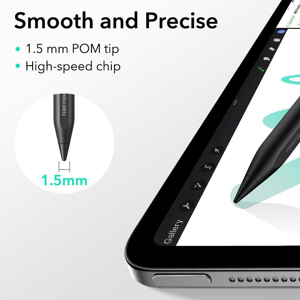 ESR - Stylus Pen Geo (6C00601) - for iPad, Magnetic Attachment, Bluetooth, Type-C, Palm Rejection, Tilt Sensitivity - Bl