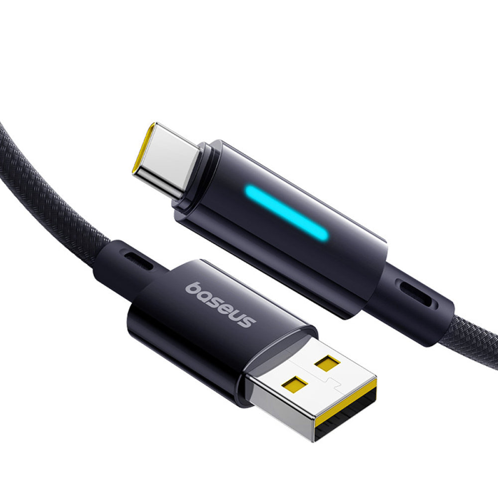 Baseus - Data Cable Lit (P10379002121-01) - USB to Type-C, 100W, Fast Charging, LED Light, Button-Control, 2m - Cosmic B