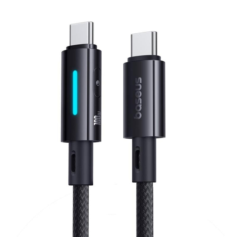 Baseus - Data Cable Lit (P10379000121-01) - for iPhone, Laptop, Type-C, 100W, Dynamic Light, E-marker Chip, 2m - Cosmic 