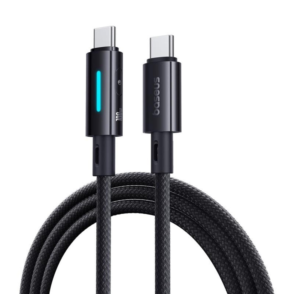 Baseus - Data Cable Lit (P10379000121-01) - for iPhone, Laptop, Type-C, 100W, Dynamic Light, E-marker Chip, 2m - Cosmic 