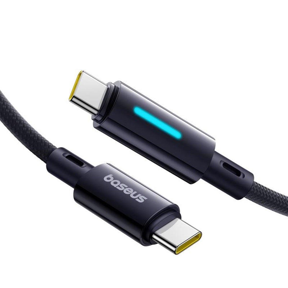 Baseus - Data Cable Lit (P10379000121-00) - for Macbook, Type-C, 100W, Dynamic LED Light, E-marker Chip, 1m - Cosmic Bla