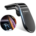 Techsuit - Car Holder AirGrip (S7) - Waterfall-Shaped, Magnetic Secure Grip for Air Vent, Clamp Grip - Black / Silver