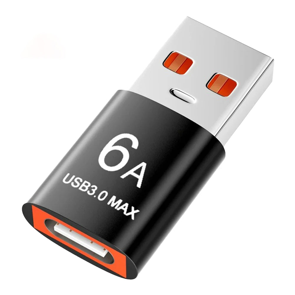 Techsuit - Premium OTG Adapter HyperPort (A5) - Type-C to USB, 6A, 5Gbps, Plug and Play, Fast Data Transfer - Black / Or