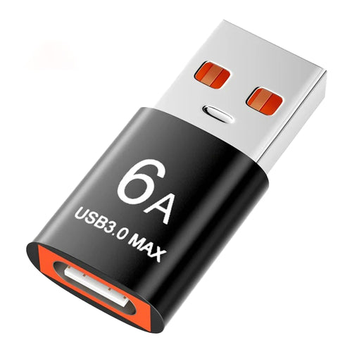 Techsuit - Premium OTG Adapter HyperPort (A5) - Type-C to USB, 6A, 5Gbps, Plug and Play, Fast Data Transfer - Black / Or