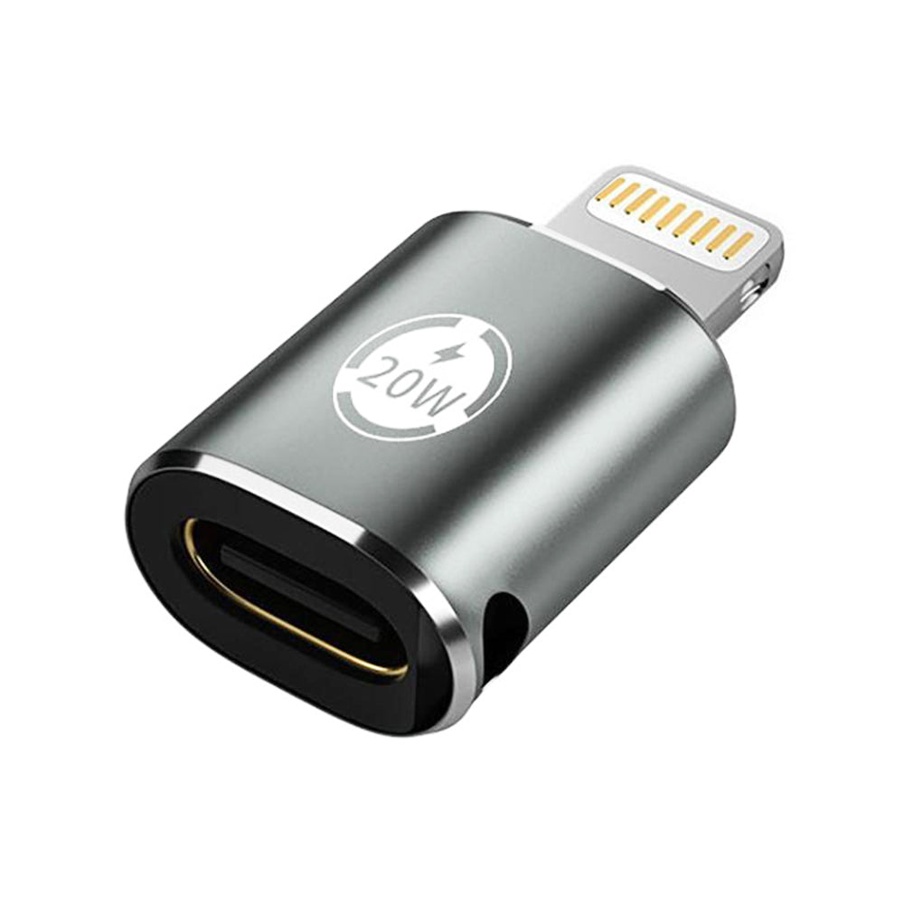 Techsuit - Premium OTG Adapter TitanCoreX (A11) - Lightning to Type-C, 3A, Aluminum Alloy, Plug&Play, Fast Transfer - Gr