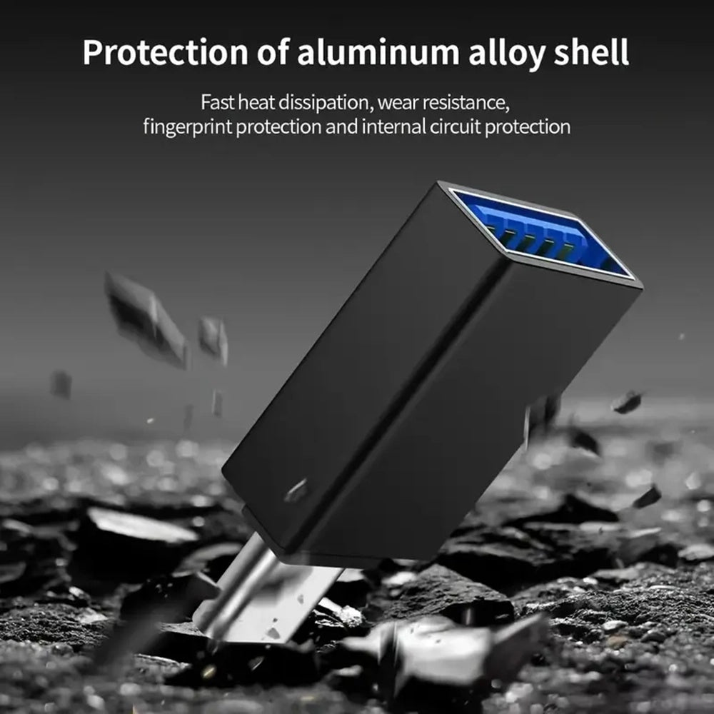 Techsuit - OTG Adapter AluCoreX (A14) - USB to Type-C, 10Gbps, Plug and Play, Aluminum Alloy, Fast Data Transfer - Black