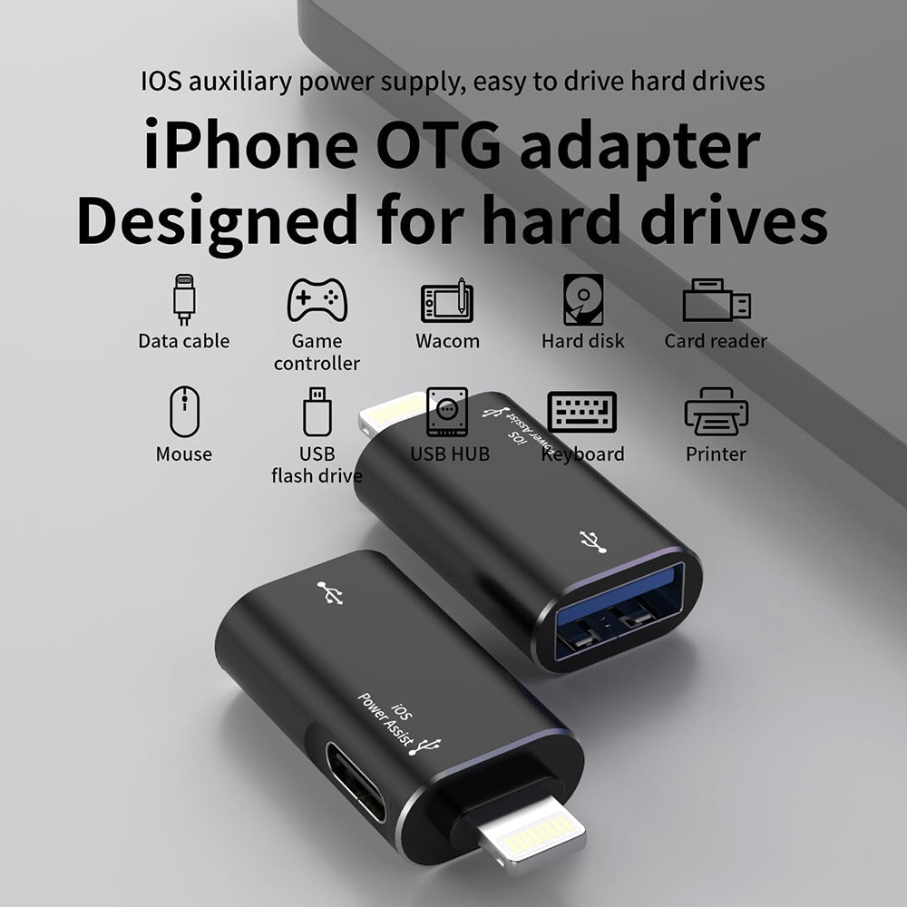 Techsuit - Premium OTG Adapter AluVoltX (A18) - USB to Lightning, Plug and Play, Aluminum Alloy, Fast Data Transfer - Bl