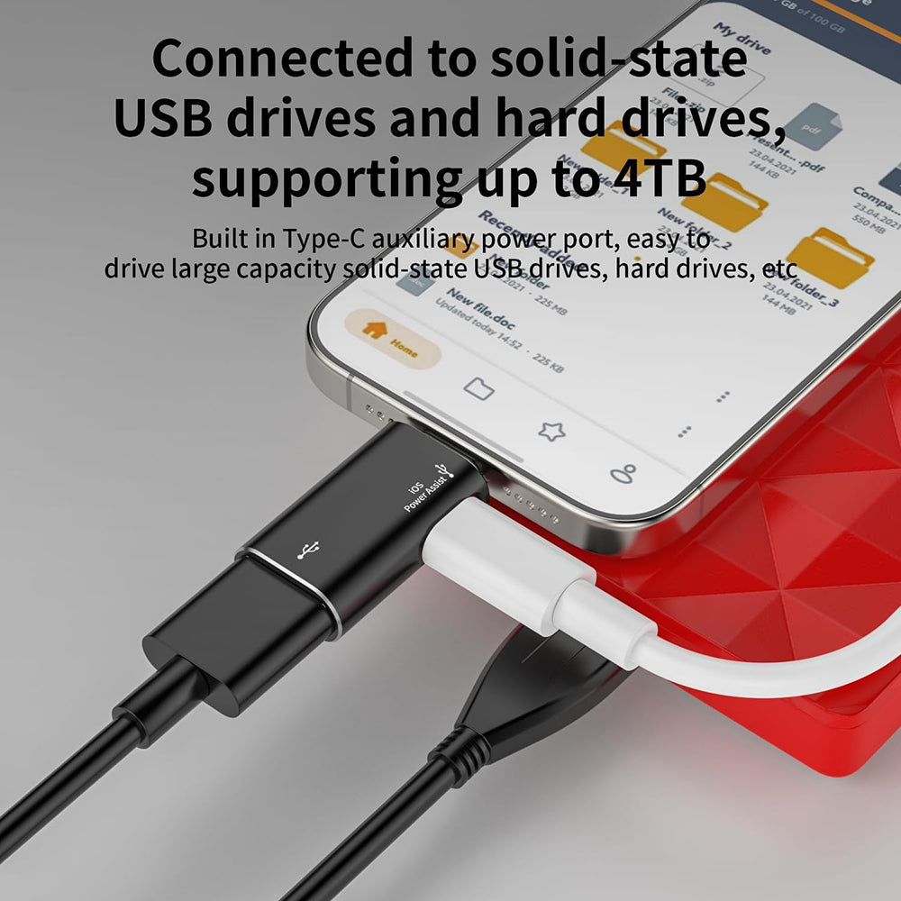 Techsuit - Premium OTG Adapter AluVoltX (A18) - USB to Lightning, Plug and Play, Aluminum Alloy, Fast Data Transfer - Bl