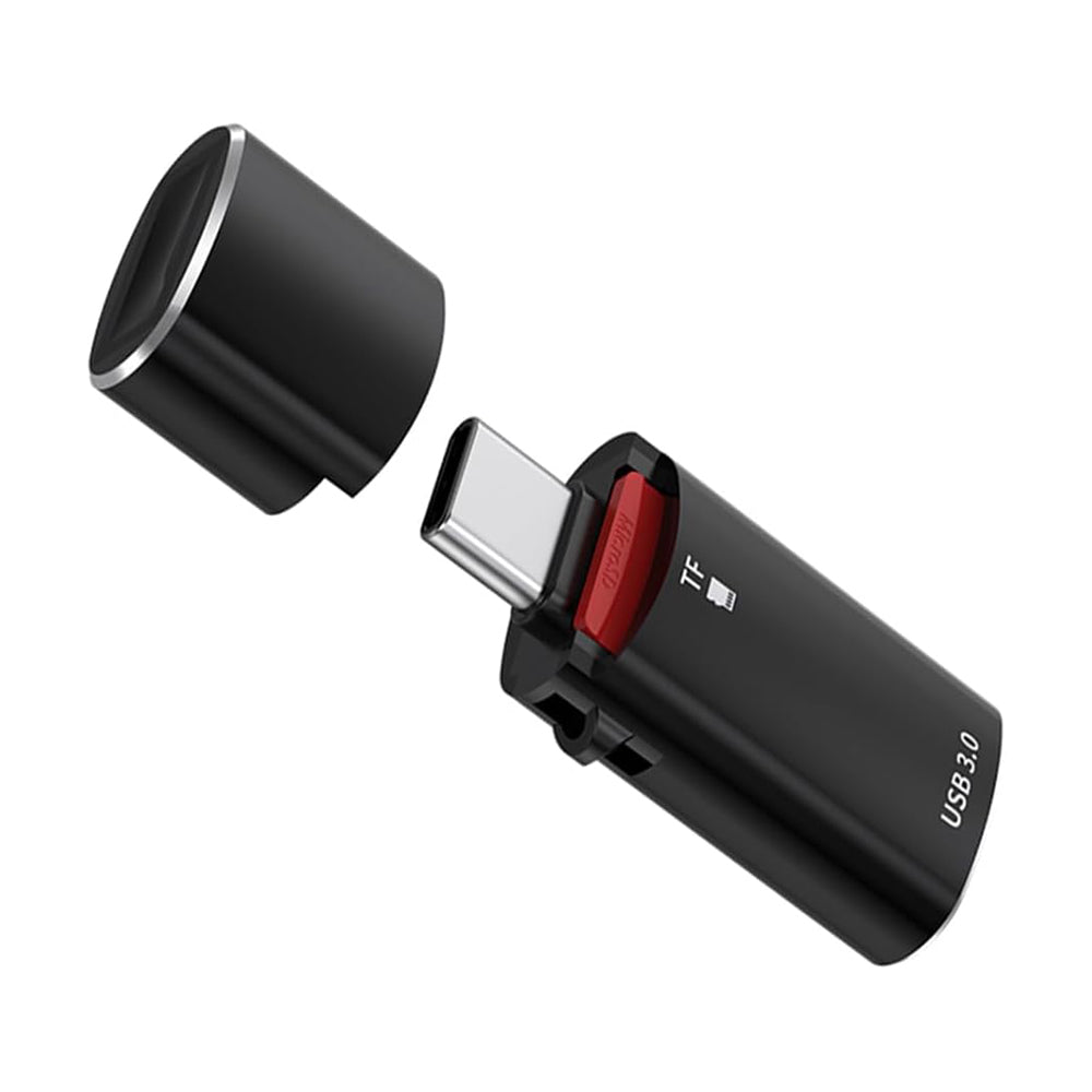 Cititor de Carduri 2in1, Adaptor, 3A, Aluminiu - Techsuit AluVoltX (CC1) - Black