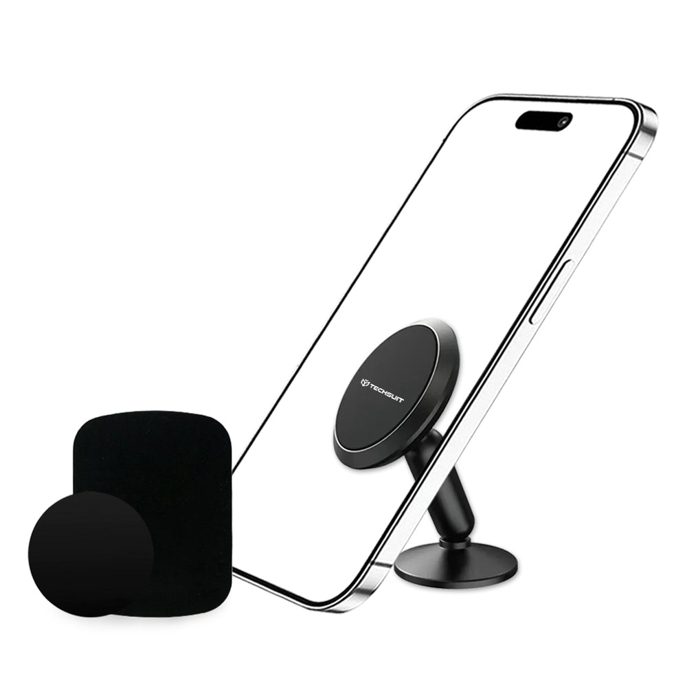 Techsuit - Premium Car Holder TinyGrip (S11) - Strong N52 Magnets, Universal Magnetic Mount, 360° Rotation, with 3M Meta