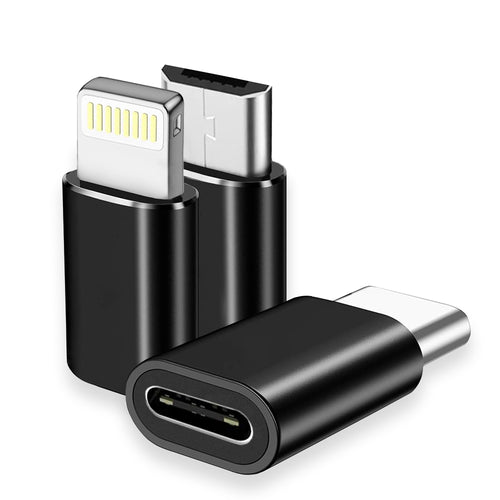Techsuit - (3 pack) Premium OTG Adapter TriFlashX (A19) - 1xUSB-C to USB, 1x USB-C to Micro-USB, 1xUSB-C to Lightning - 