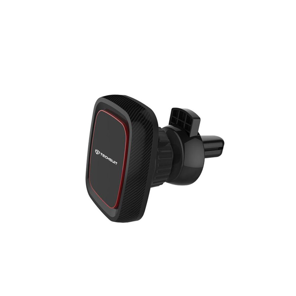 Techsuit - Car Holder MagGrip (S5) - Secure Magnetic Grip for Air Vent, Rotation Angle 360°, with Metal Plates - Black/R