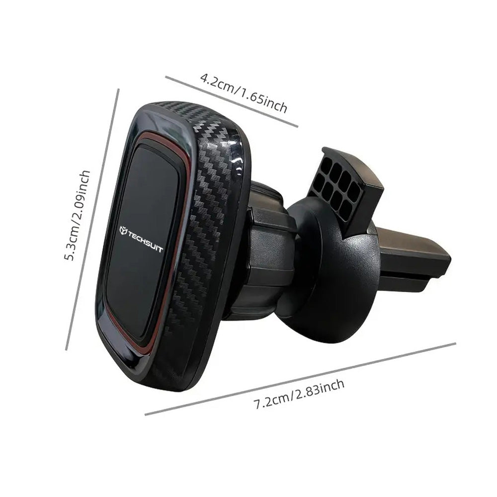 Techsuit - Car Holder MagGrip (S5) - Secure Magnetic Grip for Air Vent, Rotation Angle 360°, with Metal Plates - Black/R