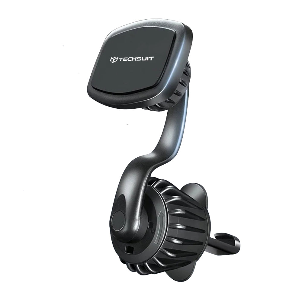 Techsuit - Car Holder AirFix (S3) - with Metal Plates, for Air Vent, Magnetic Car Mount N52, 360° Rotation, Universal - 