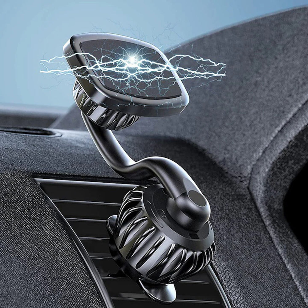 Techsuit - Car Holder AirFix (S3) - with Metal Plates, for Air Vent, Magnetic Car Mount N52, 360° Rotation, Universal - 