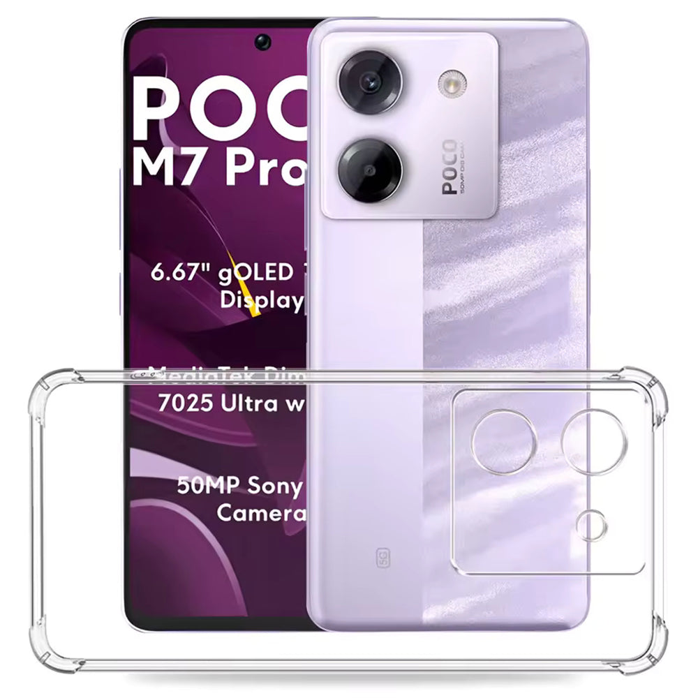 Techsuit - Shockproof Clear Silicone - Xiaomi Poco M7 Pro 5G - Clear