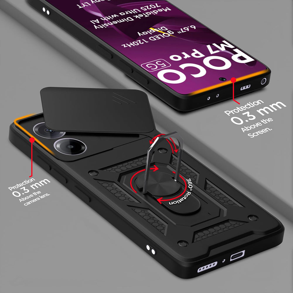 Techsuit - CamShield Series - Xiaomi Poco M7 Pro 5G - Black