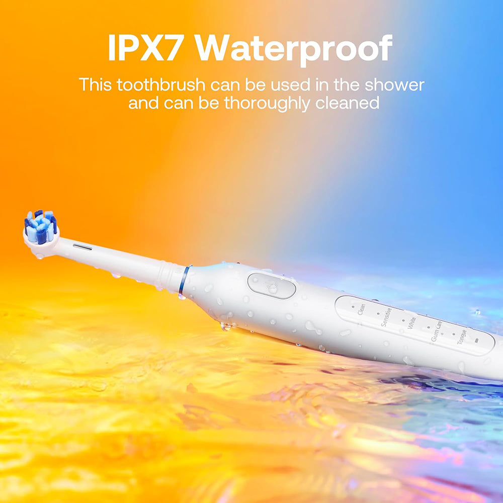 Bitvae - Electric Toothbrush (BVR1) - Soft, with 8 Heads, Smart Timer, Clean/Sensitive/White/Gum Care/Tongue Modes - Whi