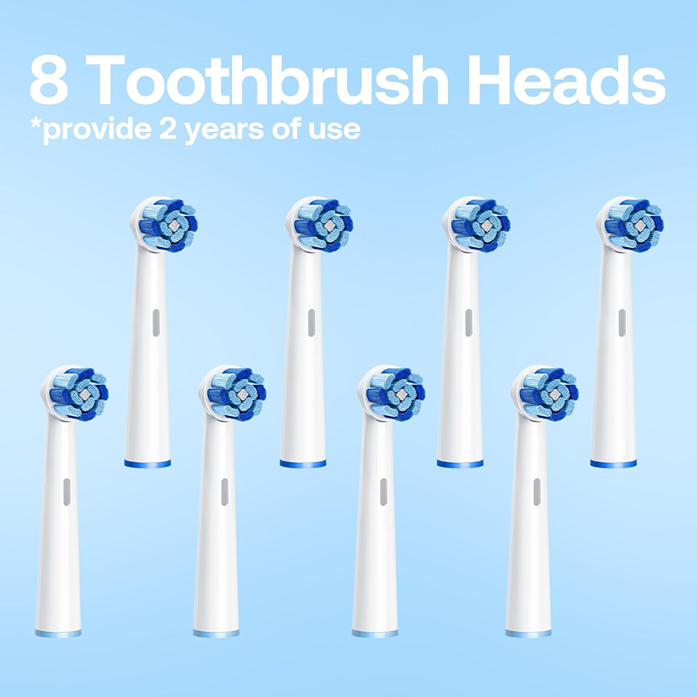 Bitvae - Electric Toothbrush (BVR2) - with 8 Heads, Smart Timer, Pressure Sensor, Travel Case, 5 Modes, Rechargeable - W