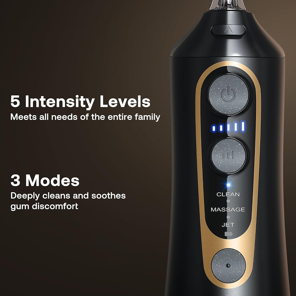 Bitvae - Water Flosser (BVC6) - Larger 300ml Size, with 6 Jet Tips, 3 Modes, 5 Intensities, Rechargeable - White