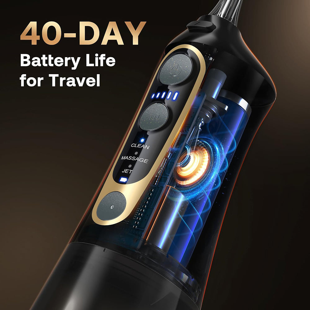 Bitvae - Water Flosser (BVC6) - Larger 300ml Size, with 6 Jet Tips, 3 Modes, 5 Intensities, Rechargeable - White