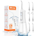 Bitvae - Water Flosser (BVC6) - Larger 300ml Size, with 6 Jet Tips, 3 Modes, 5 Intensities, Rechargeable - White