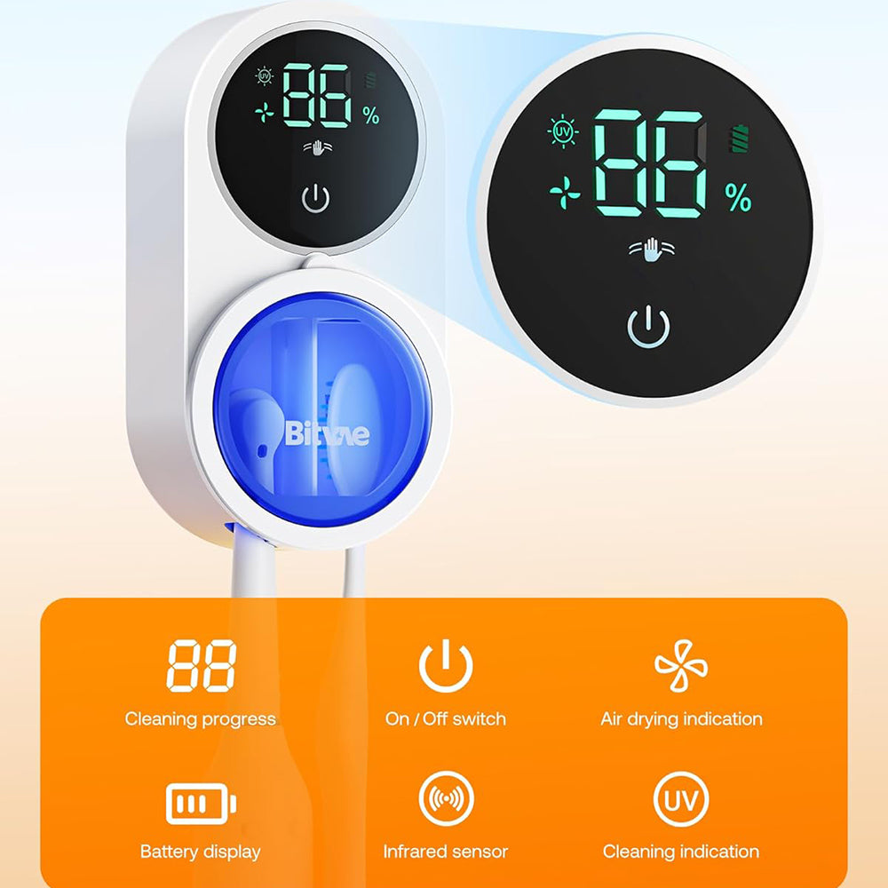 Bitvae - Air Drying Sanitizer (BVX122) - for Toothbrush, UV Disinfection, Inductive Switch, Antibacterial, LED Screen - 