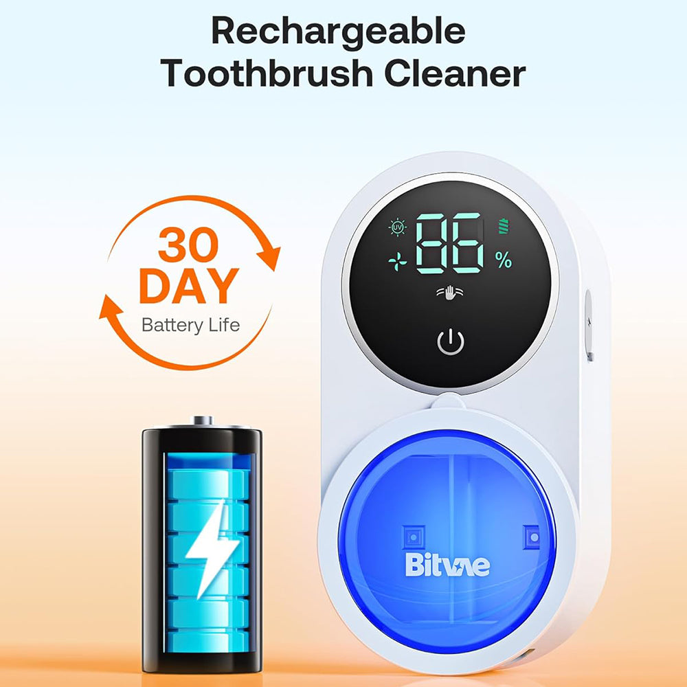 Bitvae - Air Drying Sanitizer (BVX122) - for Toothbrush, UV Disinfection, Inductive Switch, Antibacterial, LED Screen - 