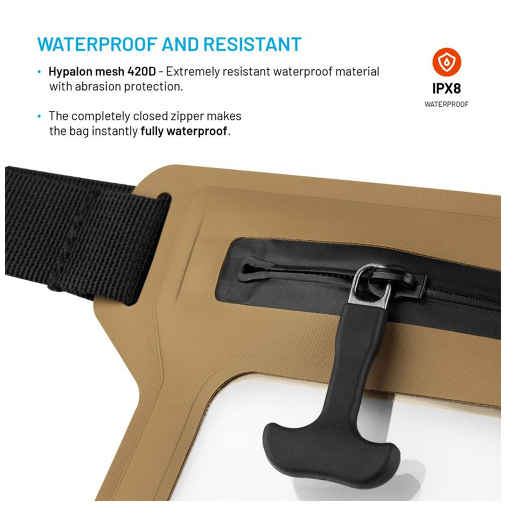 Fixed - Waterproof Case Dry Belt - for Phone up to 7.5", IPX8, Adjustable Strap, Touchscreen Friendly, Hypalon Mesh - Be