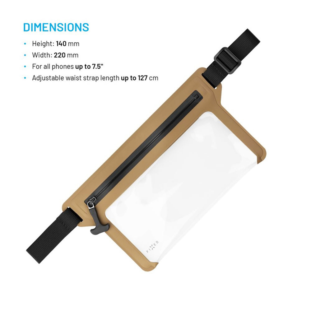 Fixed - Waterproof Case Dry Belt - for Phone up to 7.5", IPX8, Adjustable Strap, Touchscreen Friendly, Hypalon Mesh - Be